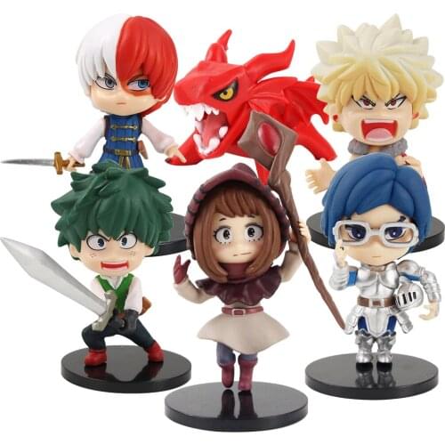 6pcs/set Anime My Hero Academia Action Figure Boku no Hero Academia Midoriya Izuku Todoroki Shoto Bakugou Himiko PVC Figure Toys