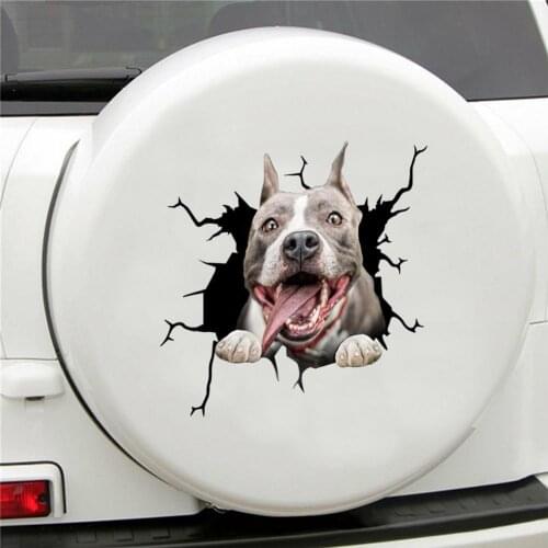 6PCS/Set Dog Crack Car Sticker Creative Simulation Pet Decoration Sticker Car Window Sticker 2021 CRACK CAR STICKER Russia