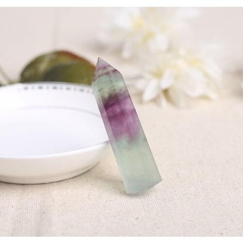 6cm-7cm Natural Fluorite Quartz Crystal Wand Point Healing