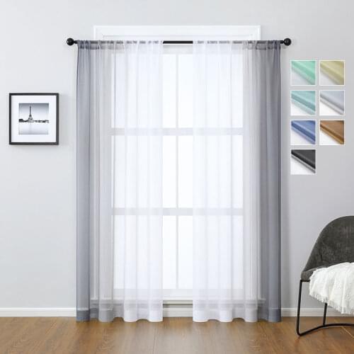 Elka Tulle Curtains for Living Room Bedroom Kitchen Gradient Color Sheer Drapes Mordern Window Treatments Curtains