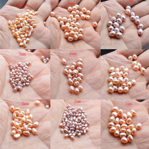 Natural Freshwater Cultured Pearls Beads Rice Shape 100% Natural Pearls for Jewelry Making DIY Strand 13 Inches Size 5-6mm