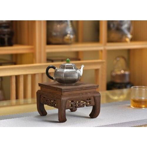 Silver pot 999 sterling silver handmade tea set Japanese retro teapot kettle home tea ceremony Kungfu tea set 120ml