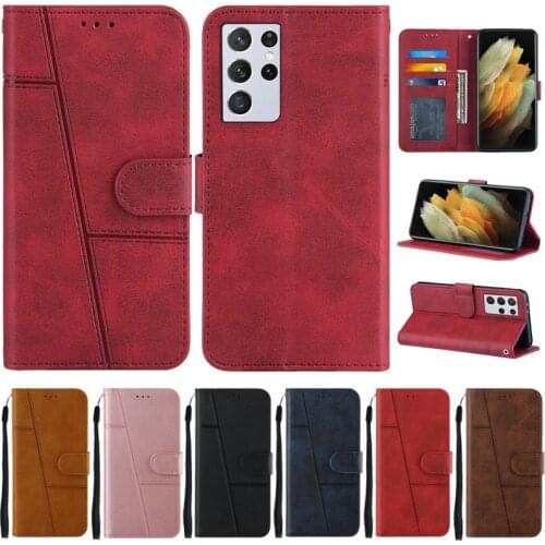 For Samsung Galaxy S21 Ultra Case Flip Wallet Phone Case on sFor Samsung S21 Ultra S21FE S 21 Plus Leather Cases Protect Cover