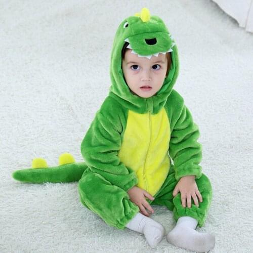 2021 Baby Pajamas Cartoon Dinosaur Panda Cow Clothes Girls Rompers Kids Baby Sleepwear Boy Animal Panda Infant Children Jumpsuit