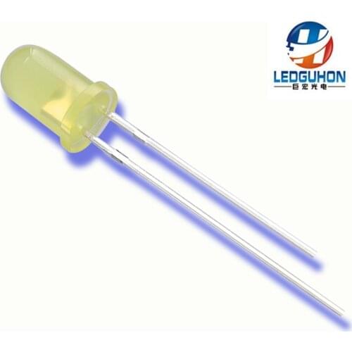 Long legs through hole yellow lens 5mm round yellow diodes