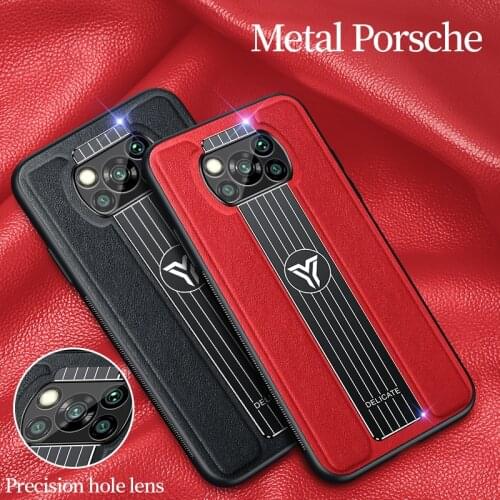 For Xiaomi POCO X3 Pro Hard PU Leather Finger Ring Holder Fabric Cloth Back Cover For Poco X3 Pro NFC Case