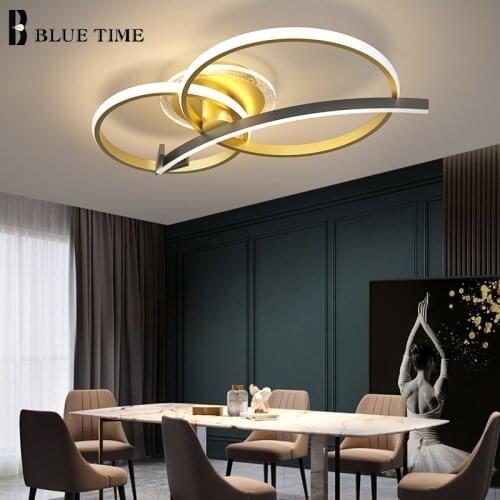 Fixture Led Chandelier Light Modern Ceiling Chandelier Lamp Black&Gold For Living Room Bedroom Dining Room Led Lustre 110v 220v