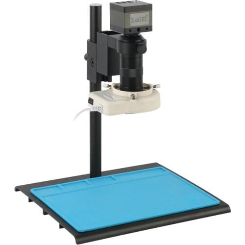 2MP SONY 1/2.8" Electronic Digital Industrial Video Microscope Camera 100X180X C mount Lens 56 LED Ring Light For PCB Repair