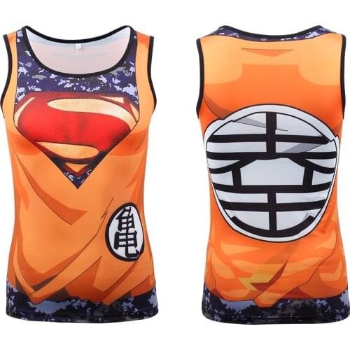 Harajuku Cosplay Anime character dry gym shirt plus printing 3D red trendy mens tights Fitness Running Tshirt for men tops