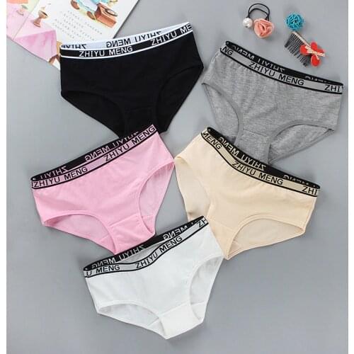 Girls Cotton Colorful Briefs Panties Letter Teens Teenage Underwear Puberty 8-14Years Old Young Adolescente