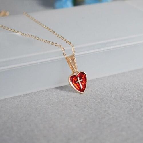 Christian Gift Cross Necklace Youth Fellow Jewelry Pendant Alloy Clavicle Chain Necklace Gospel Gift, Church Souvenir