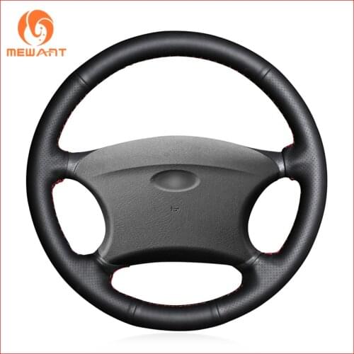 MEWANT Black Artificial Leather Car Steering Wheel Cover for Chevrolet Niva 2002-2009 Lada 2110 2011-2014 Accessories Parts Kit