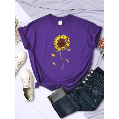 Sunflower Cool Creativity T shirt Print Female Tee Shirts o-Neck Fashion Top Large Size T-shirt Casual Style Women Tshirts