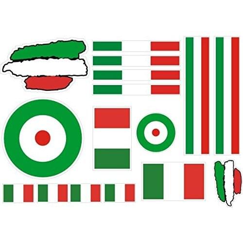 Lot vinyl sticker for car, wall, door, fridge, folder, etc Italy flag