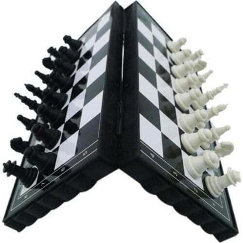 32pcs Mini Chess Set Folding Plastic Chessboard Lightweight Board Game Home Outdoor Portable Kid Toy Dropshipping