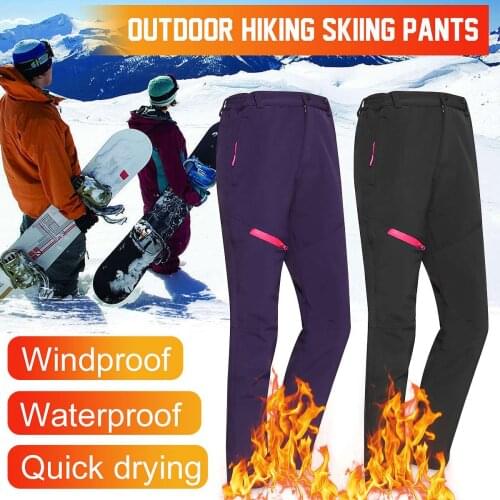 Soft Warm Pants Winter Trousers Hiking Sport Trekking Climbing Waterproof Pants Plus Velvet for Men Women Skiing Outdoor Sport
