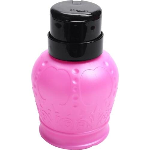 Pump Dispenser Nail Art Polish Wash Remover Alcohol Liquid Cleaner Empty Plastic Press Pump Bottle Nail Diy Manicure Tools