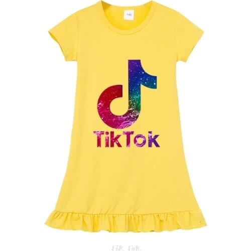 New Tik Tok Princess Children Summer Dresses 3D Printed Dress For Girl Nightgowns Kids Nightdress Baby Sleepwear