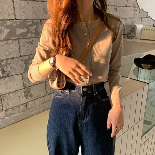 2021 Autumn Winter New All Match Sweater Womens Top Loose Long Sleeve Sweaters Cardigan Office Ladies Outer Thin Jacket Coat