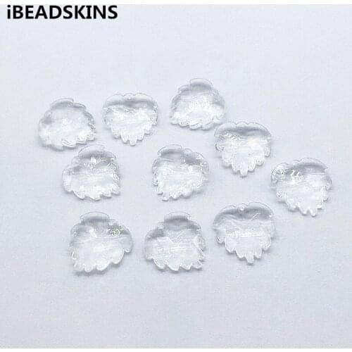 New arrival! 19x19mm 520pcs Clear acrylic Faceted feather shape beads for Earrings parts,hand Made Jewelry Findings & Components