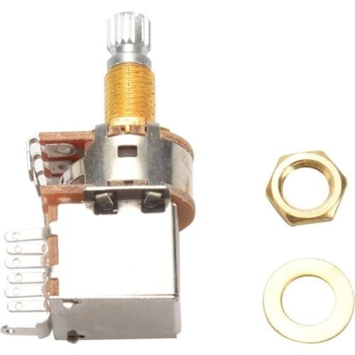 New A500K Potentiometer Push Pull Switch Splined Dpdt Pot Shaft 25Mm Electric Guitar Tone Volume Parts Guitar Parts & Accessorie