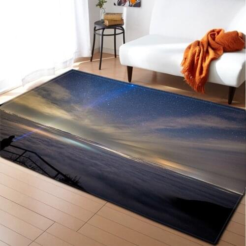 New Modern 3D Geometric Wood Floor Carpet Rug For Living Room Non-slip Washable Carpet For Prayer Commercial Bathroom