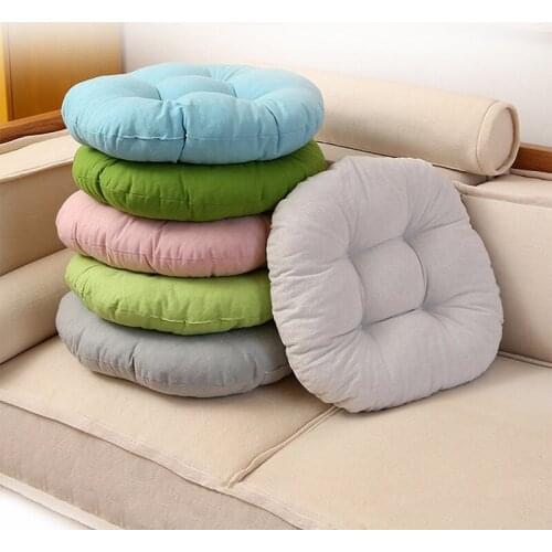 Cushion Pillows Round Chair Cushions Cotton Linen Seat Cushion Sofa Cushion Back Pillow Home Decoration Soft Car Sofa Cushion