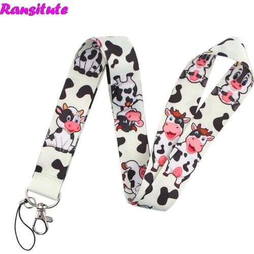 R604 Cow Neckband Lanyard Key ID Card Gym Mobile Strap USB Badge Holder DIY Multifunction Mobile Phone Decoration
