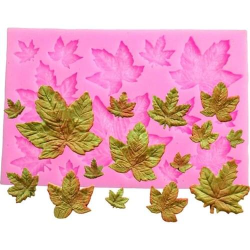 DIY 3D Maple Leaf Parthenocissus Ivy Shaped Silicone Mold Fondant Mold Cupcake Cake Decoration Tool