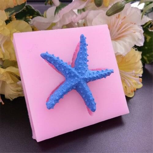 Cute 1PCS Starfish Soap Mould Chocolate Cake Decorating Tools DIY Sea Star Fondant Silicone Mold bake Tools For Cakes
