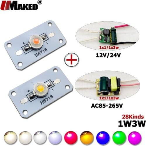 5set LED PCB With Driver 1/3W SMD COB Doide Light DC12V/24V 110/220V Warm Cool White Red Green Blue RGB Yellow 660 440 LED Light