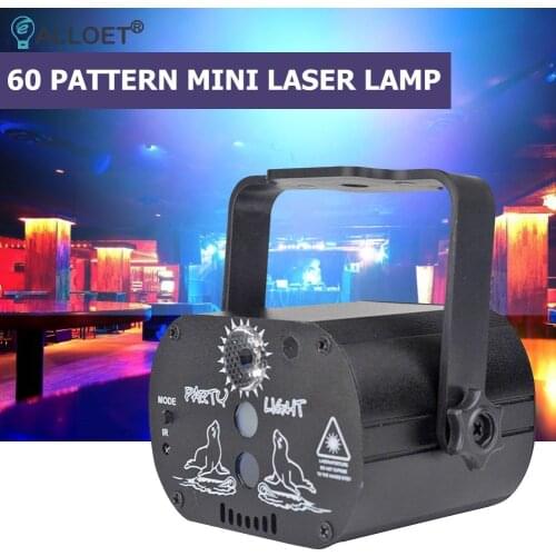 60 Patterns USB Rechargeable Led Laser Projector Lights RGB UV DJ Sound Party Disco Light for Wedding Birthday Party DJ Home
