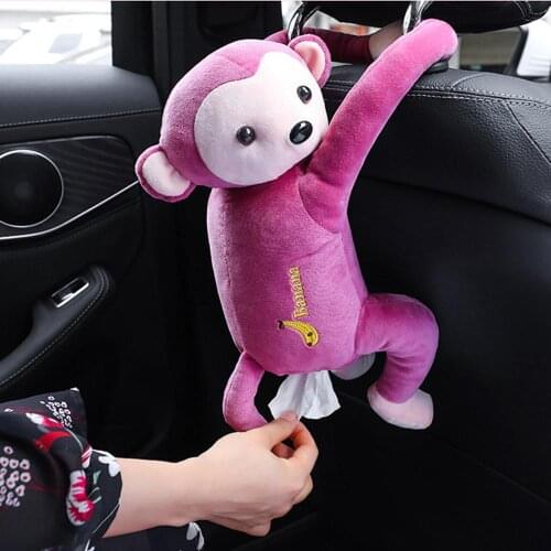 Creative Cartoon Monkey Tissue Box Home Office Car Hanging Paper Napkin Tissue Box Cover Holder Portable Paper Box салфетница