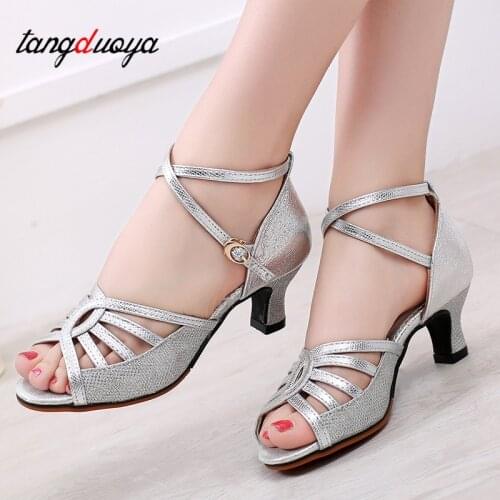 New Latin Dance Shoes for Women/Ladies/Girls Tango Pole Ballroom Dancing Shoes Heeled 7CM And 5CM