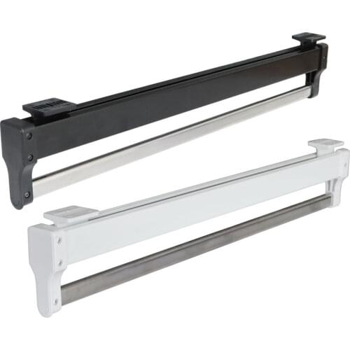 Heavy Duty Pull-Out Closet Valet Rod Adjustable Wardrobe Clothing Rail Top Mount Wardrobe Hanger Rack Bar Ball Bearing Slide