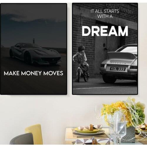 Inspiring Words Dream Canvas Painting Printing Modern Home Decor Wall Art Posters Living Room Decoration Picture