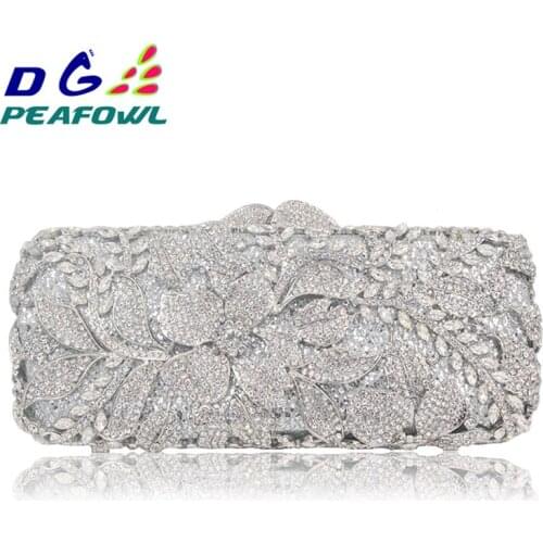 Flap Crystal Flower Metallic Shoudler Bags Lady Convenient Wallet Shoulder Chains Sublimation Dinner Party Evening Clutch Bags