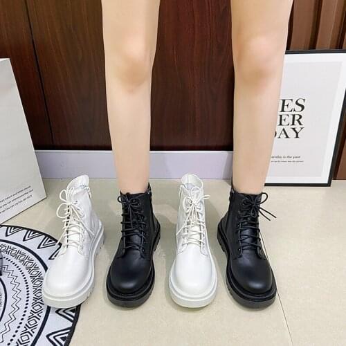 COOTELILI Women Boots Shoes Womens Boots 2021 New Fashion Woman Boots 5cm Heel Lace UP Zip Woman Plus Size 41 42 43