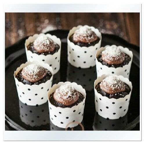 100pcs white black dots Red striped Paper Cake Cupcake Cup Tray Liners Baking tools for birthday wedding party Disposable cup