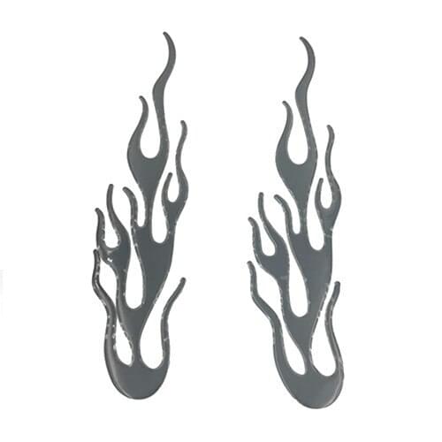 2pcs Black Car Auto 3D Flame Fire Sticker Badge Soft PVC Reflective Stickers Decals Street bike Dirt bike Dual Sport bike