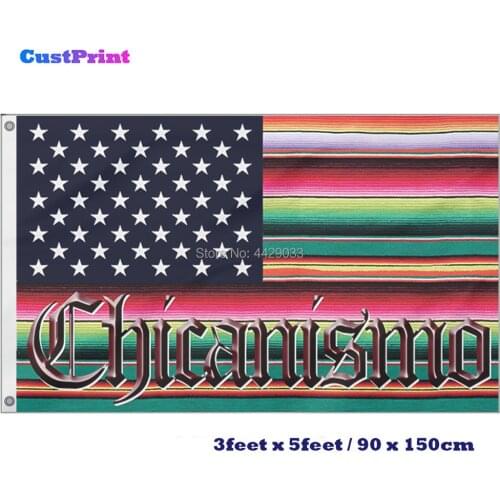 3x5 FT High Quality Chicanismo Nation Flag Chicano Banner 100D Polyester w/ 2 Grommets