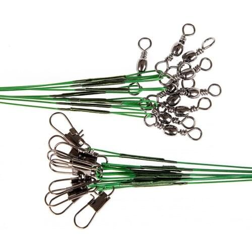 60pc/pack Stainless Steel Wire Leader 15cm 21cm 30cm Anti-bite Fishing Line Accessory Swivel Snap Pesca Terminal Tool J023
