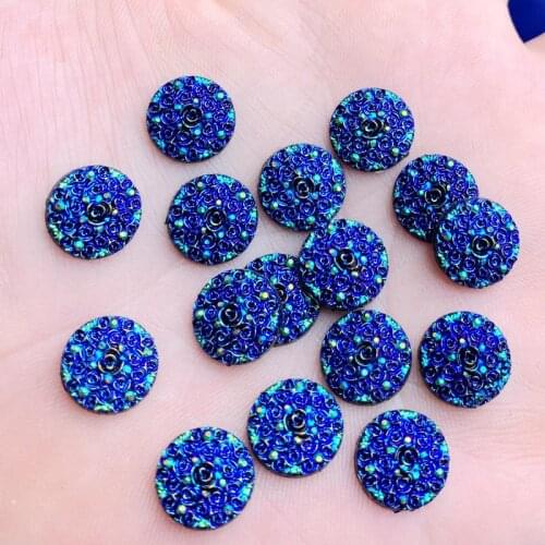 80pcs 12mm Rose Flower Gems Flatbacks Rhinestones DIY wedding Decorations Crafts -Z531*2