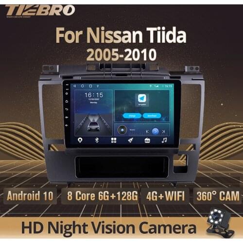 2DIN Android 10.0 Car Radio For Nissan Tiida 2005-2010 GPS Navigation Stereo Receiver Auto Radio Car Video Bluetooth Player IGO