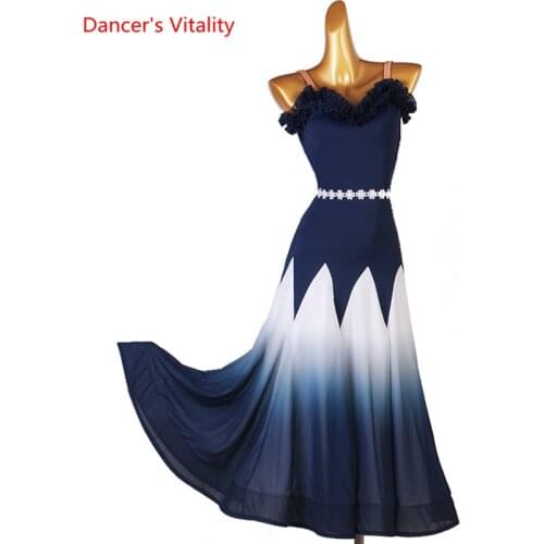 Ballroom Dance Dress Sling Big Swing Skirt Performance Clothes Profession Custom Adult Child High-end Waltz Competition Clothing