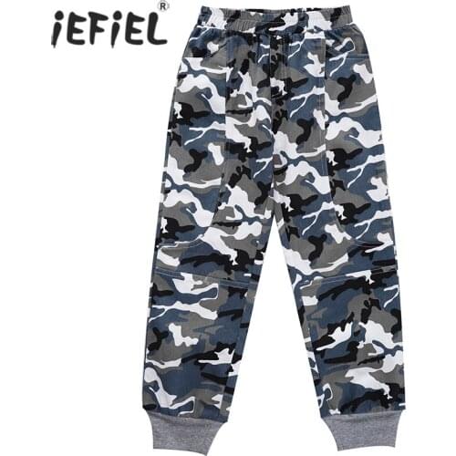 Kids Girls Boys Cotton Sport Pants Casual Joggers Outdoor Camouflage Teenage Girls Cargo Pants Children Trousers Beam Foot Pants