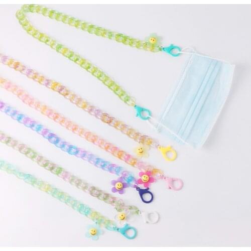 Cartoon Flower Face Mask Chain Women Kids Acrylic Glasses Chain Neck Chic Sunglasses Lanyards Eyeglasses Accessories Mask Chains