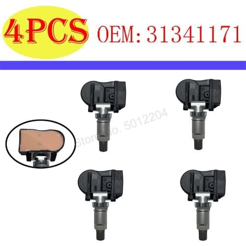 4Pcs 31302096 31341171 TPMS Tire Pressure Sensor 433MHZ For Volvo C30 C70 S60 S80 V60 XC60 XC70 31341893 313418930 S180052020
