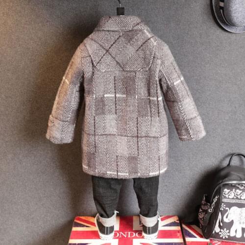 Autumn Winter Children Woolen Coat Turn-down Collar Jacket For Boys 2 3 4 5 6 8 10 Yrs Warm Outerwear Fashion Baby Boys Clothing