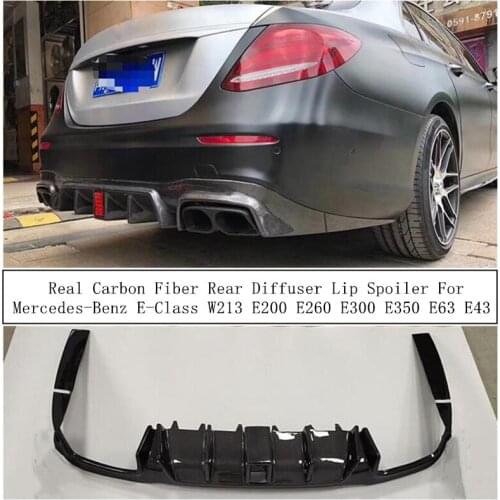 Carbon Fiber Rear Bumper Diffuser Lip Spoiler For Mercedes-Benz E-Class W213 E200 E260 E300 E350 E63 E43 2016-2020
